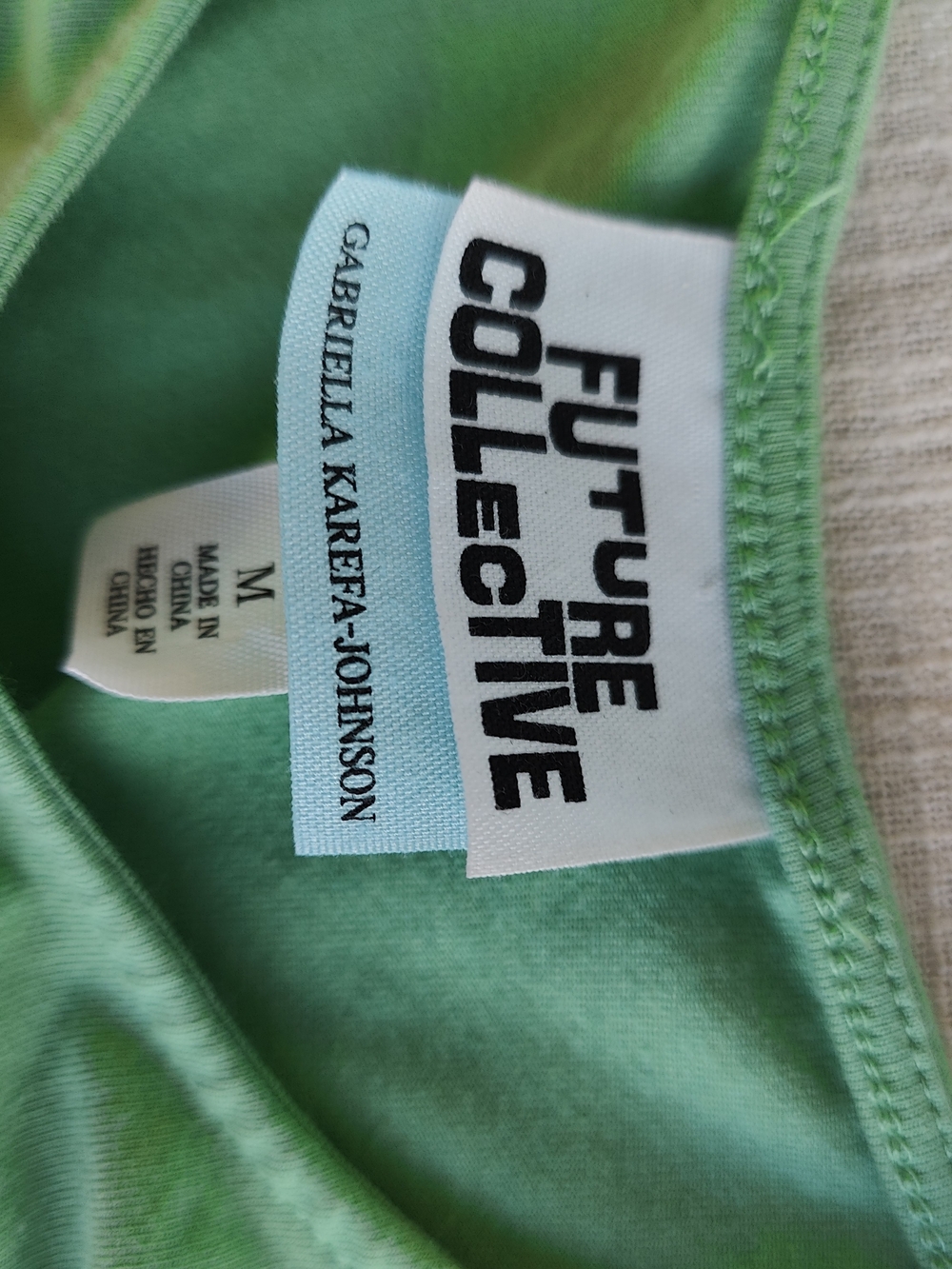 *Petite Friendly* Future Collective Gabriella Karefa-Johnson Green Ruched Dress - Picture 4 of 6